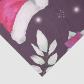 Sneeuwpoppen Greenery Santa Hats Paarse Kerst Tissuepapier (Detail)