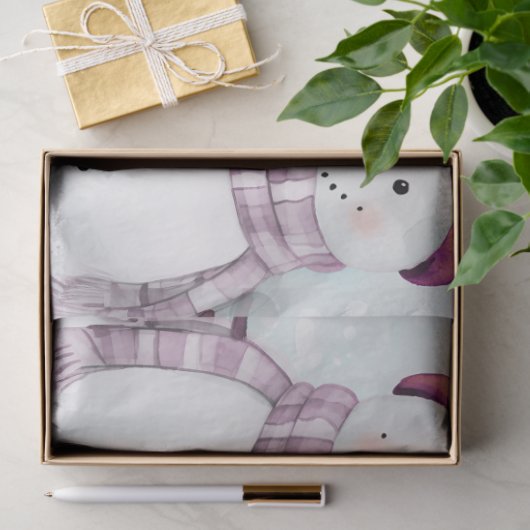 Sneeuwpoppen Kerstbomen Holly Berries Kerstmis Tissuepapier (Geschenk)