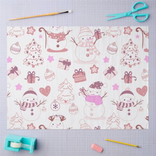 Sneeuwpoppen Kerstbomen Ornamenten Harten Kerst Tissuepapier (Craft)