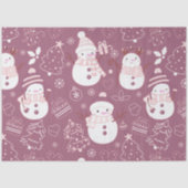 Sneeuwpoppen Kerstbomen Ornamenten Kerst Tissuepapier (Voorkant)