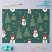 Sneeuwpoppen Kerstbomen Sneeuwvlokken Kerstmis Tissuepapier (Craft)