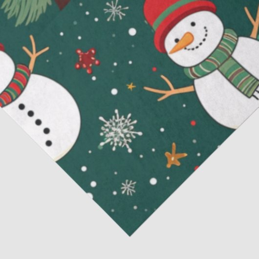 Sneeuwpoppen Kerstbomen Sneeuwvlokken Kerstmis Tissuepapier (Detail)