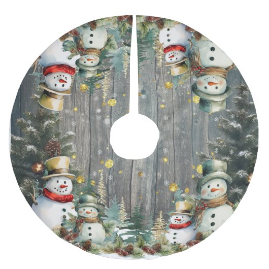 Sneeuwpoppen Kerstboomrok: Omarm de vakantie Kerstboom Rok (Voorkant)