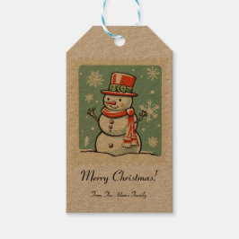 sneeuwpoppen kerstpostzegels cadeau Labels Cadeaulabel