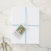  sneeuwpoppen kerstpostzegels cadeau Labels Cadeaulabel (Met Touw)