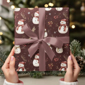  sneeuwpoppen op Bourgondië minimalistisch Cadeaupapier