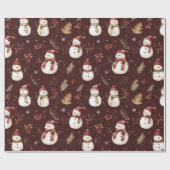 sneeuwpoppen op Bourgondië minimalistisch Cadeaupapier (Vlak)