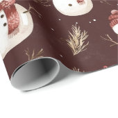 sneeuwpoppen op Bourgondië minimalistisch Cadeaupapier (Rol Hoek)