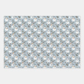 Sneeuwpoppen & Pinecones op Snowy Blue Inpakpapier Vel (Voorkant 2)