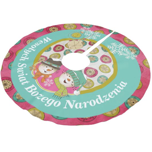 Sneeuwpoppen Poolse vrolijke kerstboomrok Kerstboom Rok (Gekanteld)