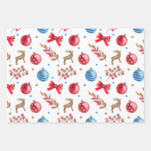 SNEEUWPOPPEN, RODE KARDINALEN, KERSTVERSIERINGEN,  INPAKPAPIER VEL (Voorkant 3)