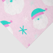 Sneeuwpoppen Santa Snowflakes Roze Groene Kerst Tissuepapier (Detail)