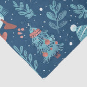 Sneeuwpoppen Sneeuwbomen Groene Kerst Tissuepapier (Detail)