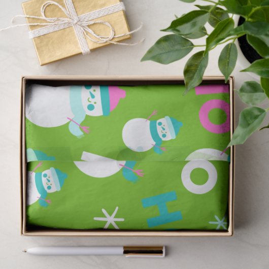 Sneeuwpoppen Sneeuwvlokken Ho Ho Ho Christmas Tissuepapier (Geschenk)