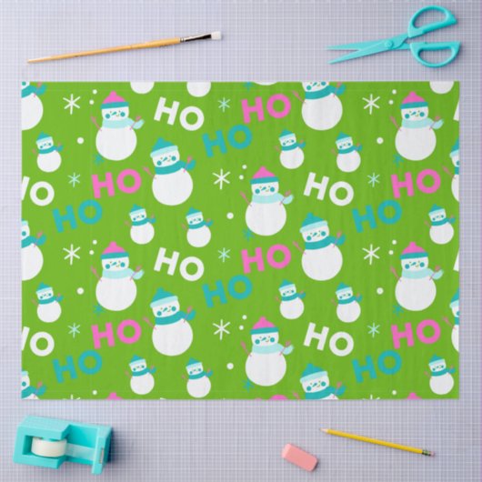 Sneeuwpoppen Sneeuwvlokken Ho Ho Ho Christmas Tissuepapier (Craft)