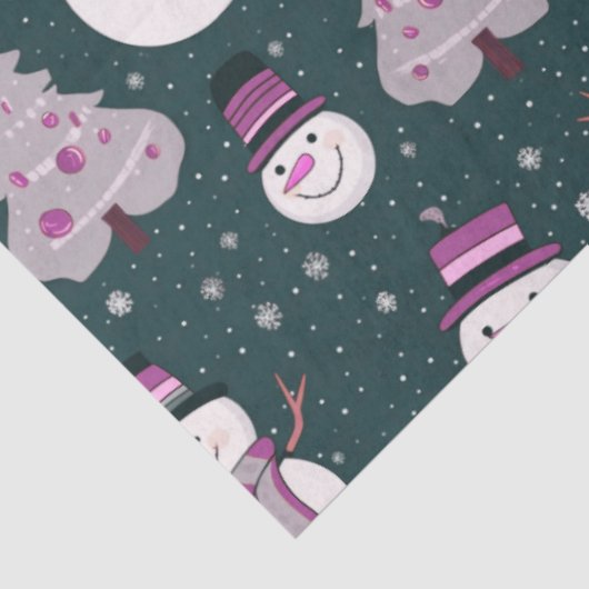 Sneeuwpoppen Sneeuwvlokken Kerstbomen Kerstmis Tissuepapier (Detail)