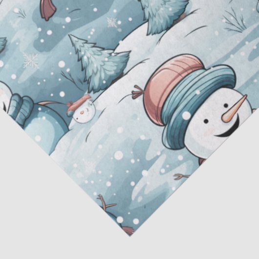 Sneeuwpoppen, sneeuwvlokken & kerstbomen tissuepapier (Detail)