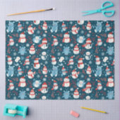 Sneeuwpoppen Teddy Bears Sneeuwvlokken Groen Kerst Tissuepapier (Craft)