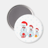sneeuwpoppen van Christman en sneeuwvlokken Magneet (Voorkant / Achterkant)