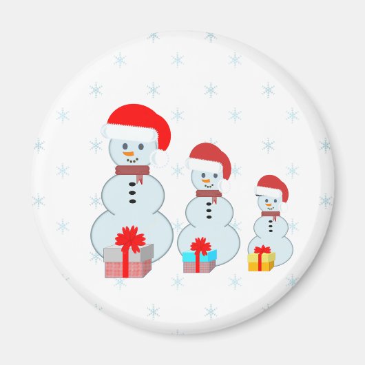 sneeuwpoppen van Christman en sneeuwvlokken Magneet (Voorkant)