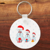 sneeuwpoppen van Christman en sneeuwvlokken Sleutelhanger (Voorkant)
