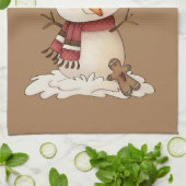 Sneeuwpoppen voor feestelijk sneeuw theedoek (Gevouwen)