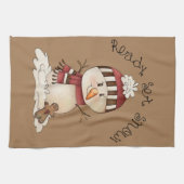 Sneeuwpoppen voor feestelijk sneeuw theedoek (Horizontaal)