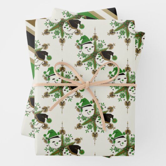  sneeuwpoppen voor het inpakken van papierbladen inpakpapier vel (In situ)