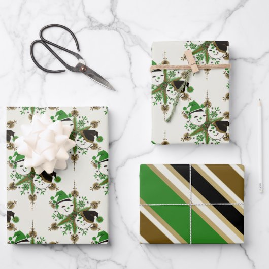 sneeuwpoppen voor het inpakken van papierbladen inpakpapier vel (Voorkant)