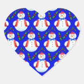 sneeuwpoppen voor kerstmis hart sticker (Voorkant)