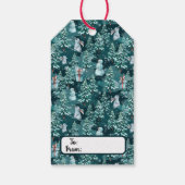 Sneeuwpoppen voor kerstmis, kerstbomen, cadeautjes cadeaulabel (Achterkant)