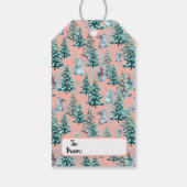 Sneeuwpoppen voor kerstmis, kerstbomen, cadeautjes cadeaulabel (Achterkant)