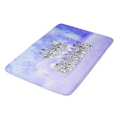 Sneeuwpoppen voor vrolijk kerstfeest, blauwe tint  badmat (Gekanteld)