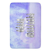 Sneeuwpoppen voor vrolijk kerstfeest, blauwe tint  badmat (Voorkant Verticaal)