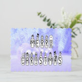 Sneeuwpoppen voor vrolijk kerstfeest, blauwe tint  kaart (Staand voorkant)