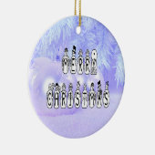 Sneeuwpoppen voor vrolijk kerstfeest, blauwe tint  keramisch ornament (Rechts)