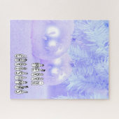 Sneeuwpoppen voor vrolijk kerstfeest, blauwe tint  legpuzzel (Horizontaal)