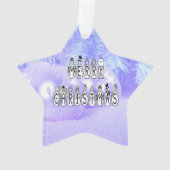 Sneeuwpoppen voor vrolijk kerstfeest, blauwe tint  ornament (achterkant)