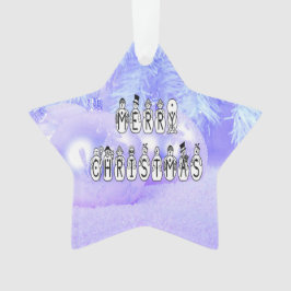 Sneeuwpoppen voor vrolijk kerstfeest, blauwe tint  ornament