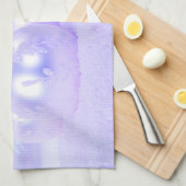 Sneeuwpoppen voor vrolijk kerstfeest, blauwe tint  theedoek (Quarter Fold)