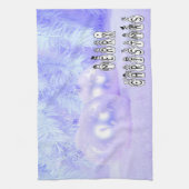 Sneeuwpoppen voor vrolijk kerstfeest, blauwe tint  theedoek (Verticaal)