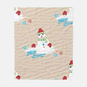 sneeuwpoppen voor vrolijk kerstfeest fleece deken