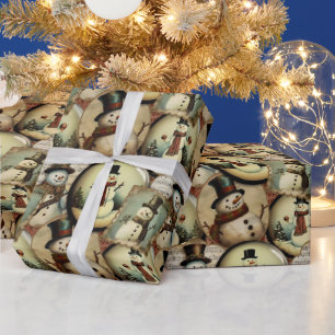  sneeuwpoppen Wonderland Collage Cadeaupapier