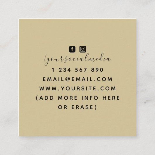 Sneeuwpoppenmoon Sparkle Mystic Energy Healer Vierkante Visitekaartje (Achterkant)