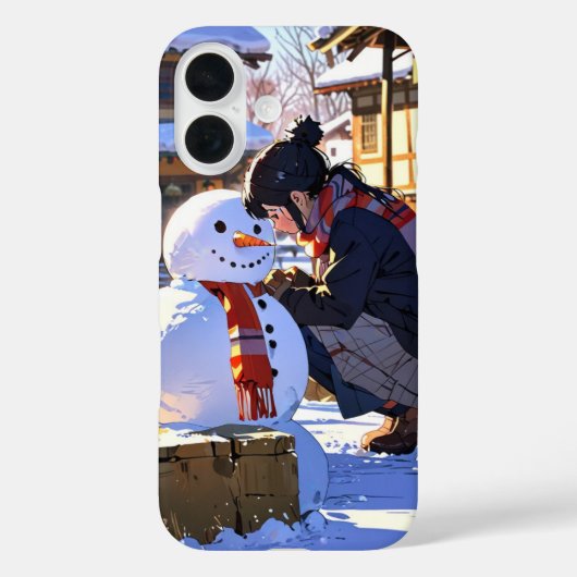 Sneeuwpoppenspel in de winter Case-Mate iPhone case (Achterkant)
