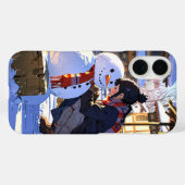 Sneeuwpoppenspel in de winter Case-Mate iPhone case (Achterkant (horizontaal))