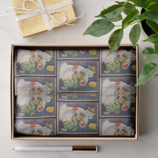  sneeuwpoppetje tissuepapier (Geschenk)