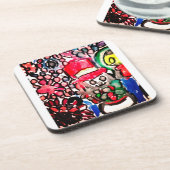 Sneeuwpopvreugde Bier Onderzetter (Linkerzijde)