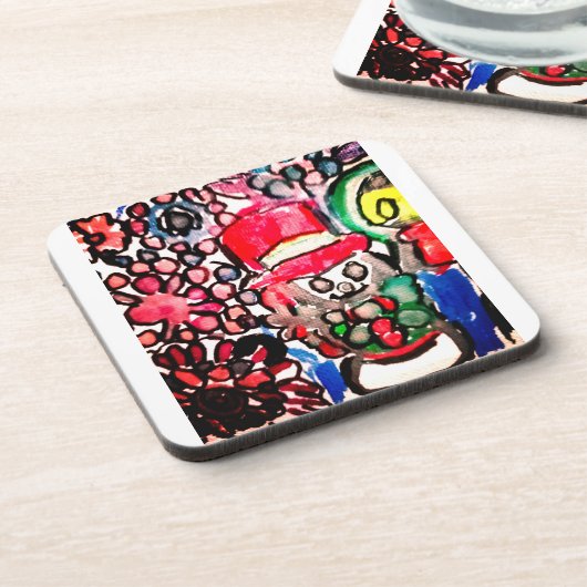 Sneeuwpopvreugde Bier Onderzetter (Linkerzijde)