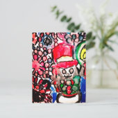 Sneeuwpopvreugde Briefkaart (Staand voorkant)